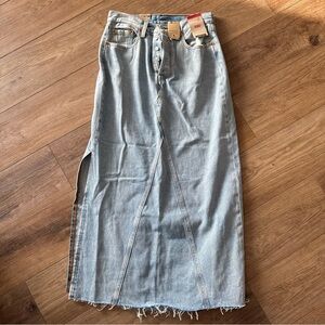Levi's Light Blue Denim Maxi Skirt